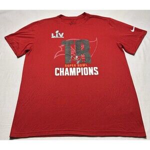 Tampa Bay Buccaneers NFL NIKE Shirt Super Bowl LIV Champions Short Sleeve Red